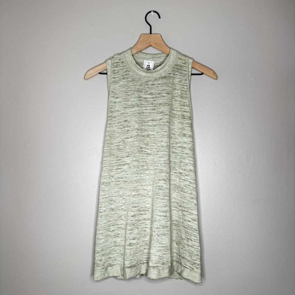 Free People We The Free Women's Size Large Brisbane Burnout Sage Green Tank Top